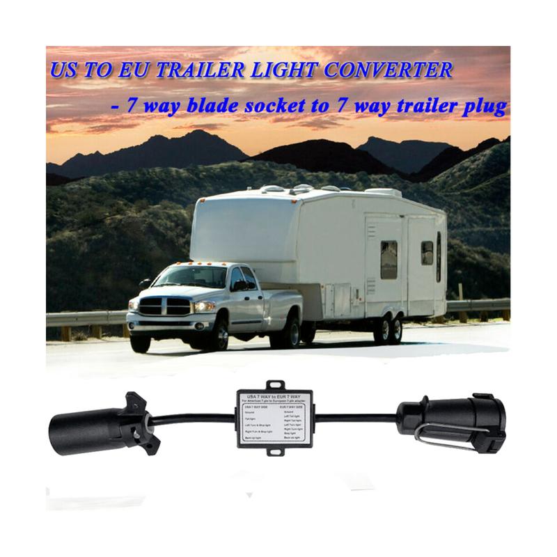 Trailer Light Connector to EU 7-Way Socket Plug Adapter Vehicle Linker Trailer Connector Towbar Towing Plug Adapter