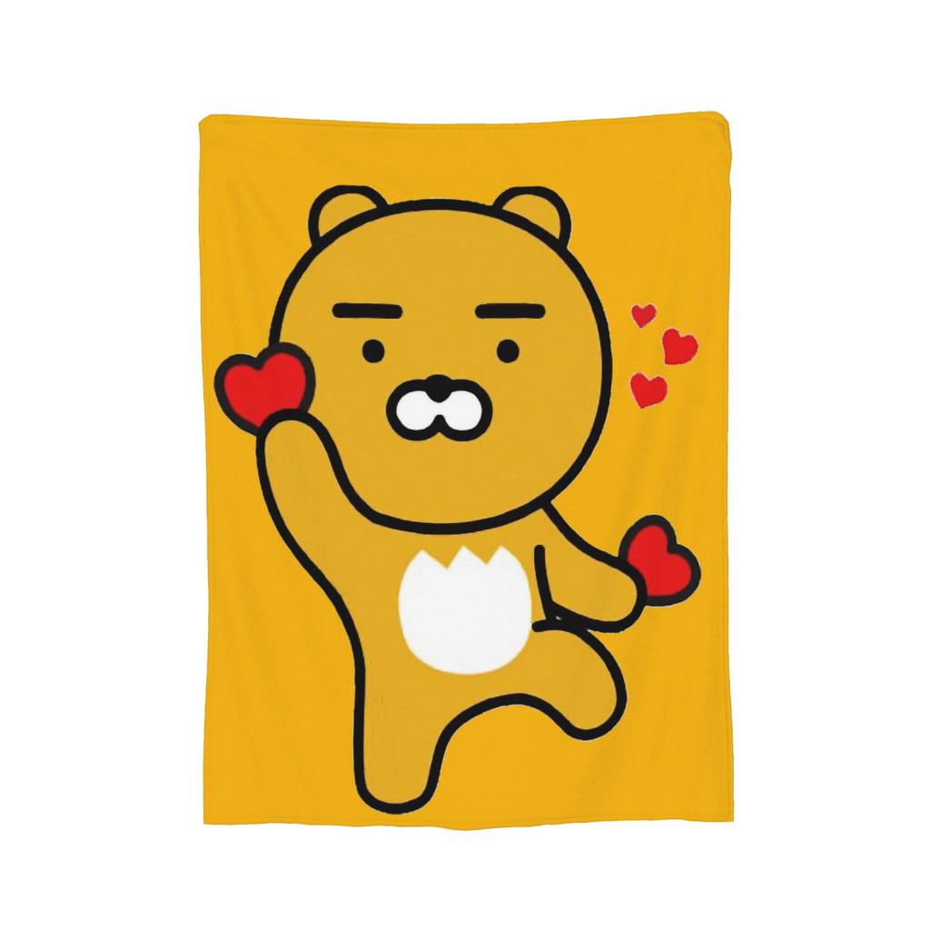K-Kakaos F-Friends Apeach Heart blankets Fleece All Season Multifunction Warm Throw blanket for Sofa Couch Rug Piece