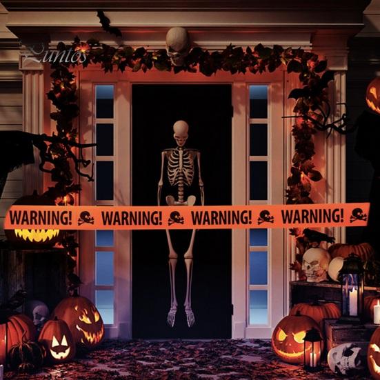 4 шт. предупреждающих лент на Хэллоуин, набор, жуткая предупреждающая декоративная лента, печатная лента на тему Хэллоуина для вечеринок в домах с привидениями, наружных украшений