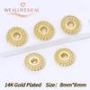 14K Gold Plated Brass Round Spacer Beads Accessories Wholesale,6/8mm Separator beads for DIY Bracelet Necklace Making Supplies