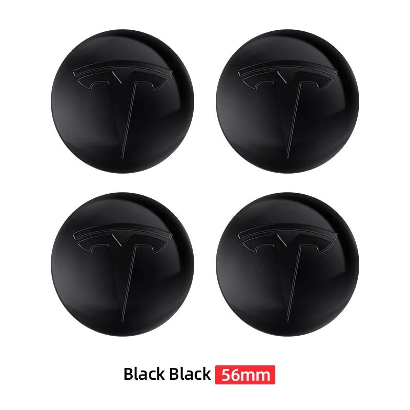 4Pcs 56mm Car Wheel Center Hub Caps Emblem Stickers Auto Rim Cover Accessories For Tesla Model 3 S X Y Roadster SpaceX
