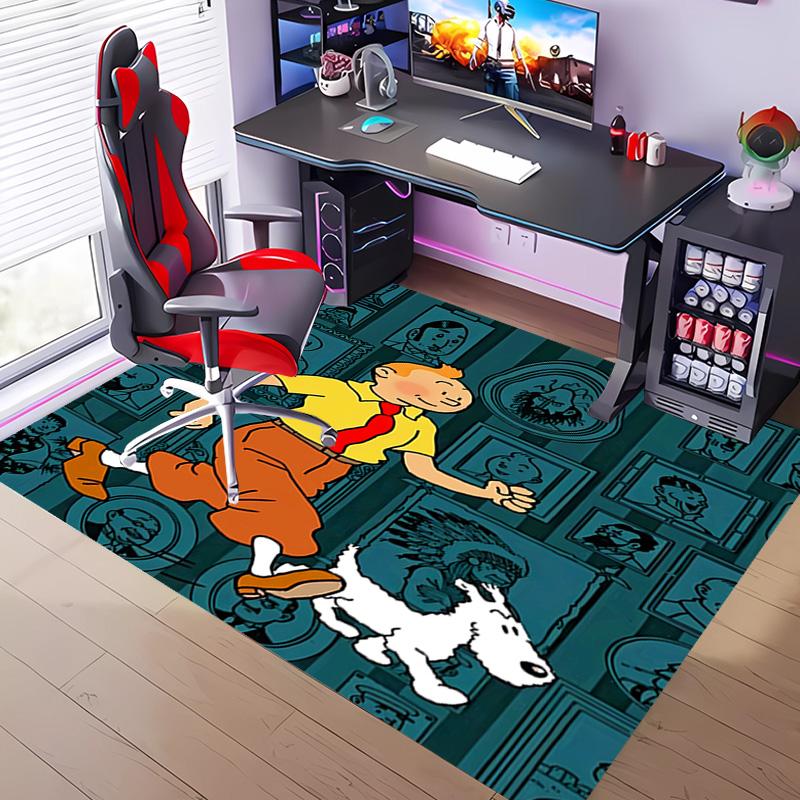 1pc The Adventures of Tintin2 Entrance Mat, Non-Slip Mat Area Rug,Room Decor, Outdoor Decor, Kitchen Rug,Doormat - Machine Washable, Easy to Clean