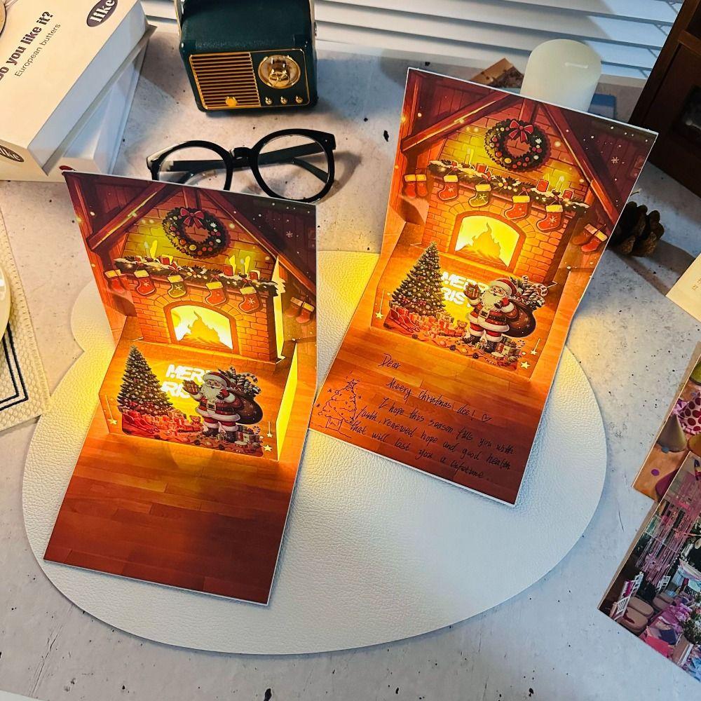 Colorful Christmas Greeting Card Creative Gift Music Christmas Card 3D Christmas Card Holiday