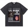 Стирка Винтажная Футболка Рэпера Lil Durk Healing Tour Унисекс Женская Хип-Хоп Мода Оверсайз Футболка Унисекс Повседневная Хлопковые Футболки