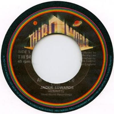 7-дюймовая пластинка JACKIE EDWARD / AGGROVATORS - At The End (Часть 1) / (Часть 2) TW94 Третий мир Великобритания 1978 Ямайский регги, ска и даб