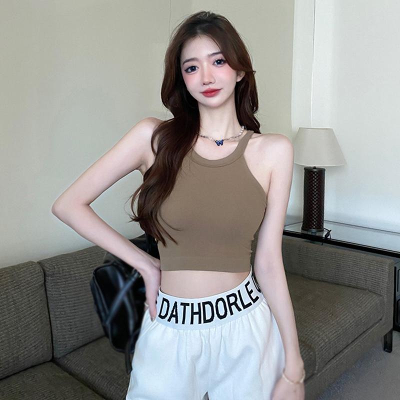 Полосатый спортивный жилет с красивой спиной, женский девчачий универсальный нагрудник, тонкий короткий укороченный топ с бандо на подтяжках внутри