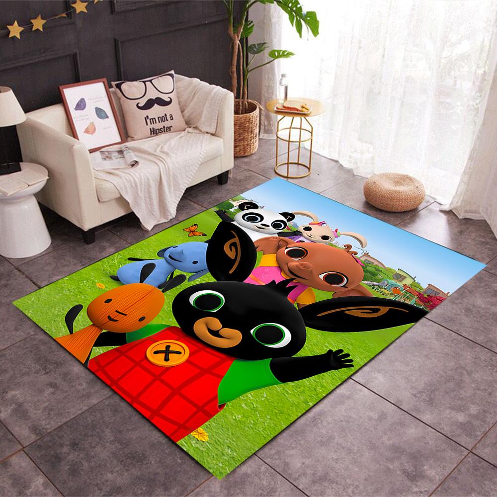 Bing And Friends In Garden Themed Anti-Slip Rugs - Polyester Home Decor, Suitable for Bedrooms, Living Rooms, Doorways, Studios, and Decorations