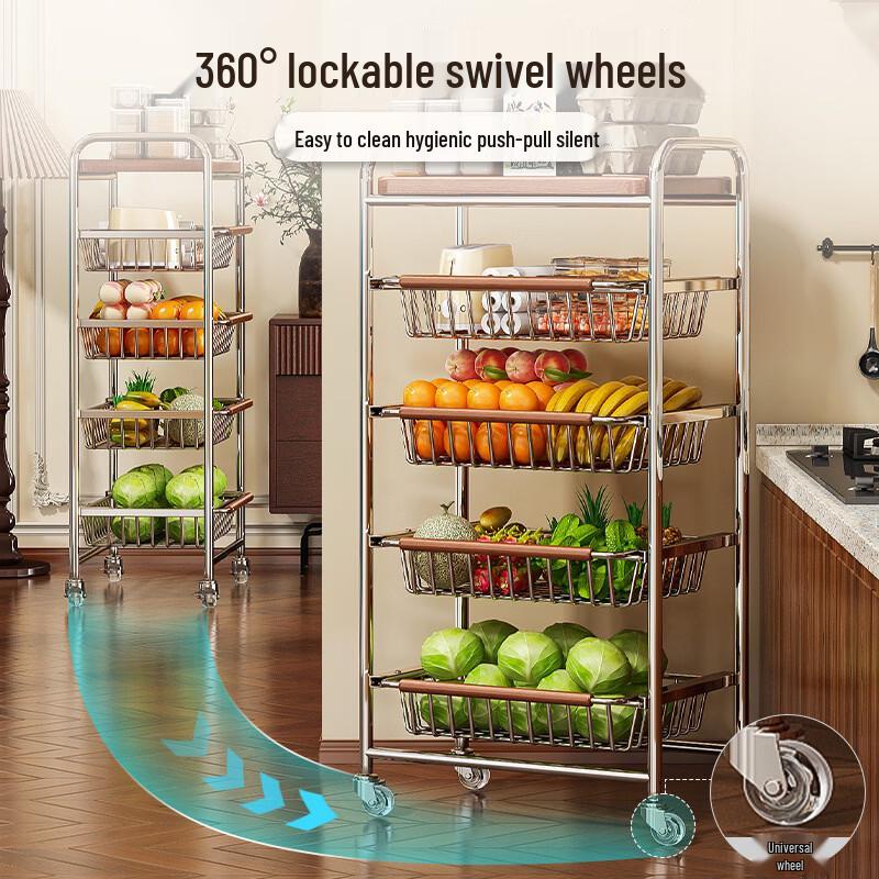 Multi-Layer Movable Kitchen Storage Cart