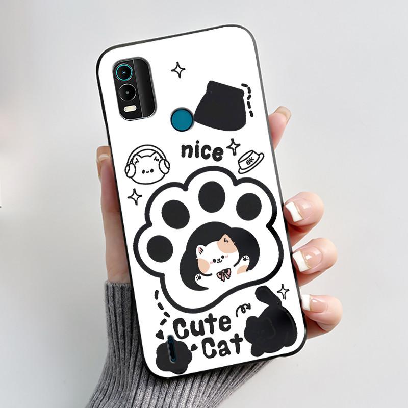 Casing For Nokia C21 Plus Case Nokia C31 Phone Case Back Cover Silicone Soft Black TPU Aesthetic Cute Cat Astronaut Bumper Shell