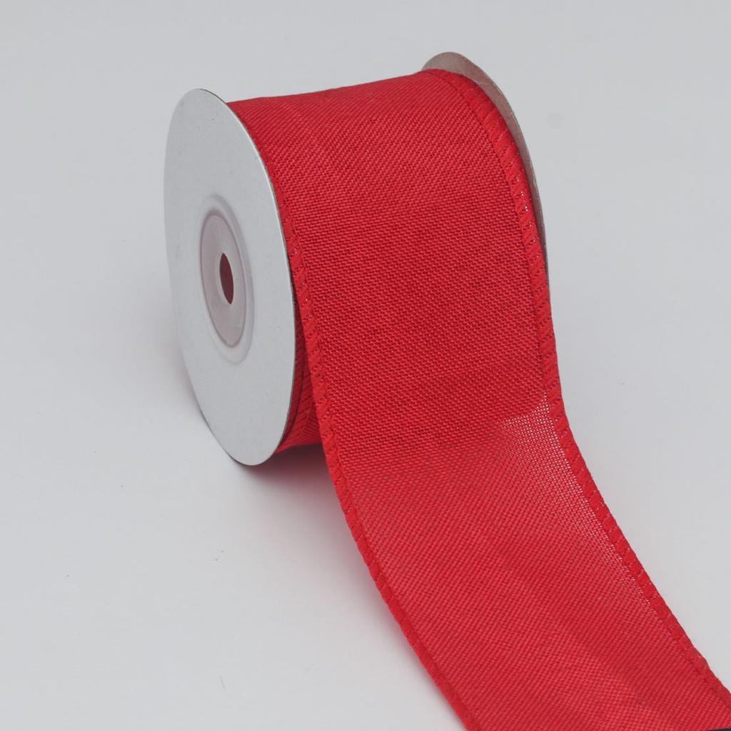 Decorative Romantic and Cozy Solid Color Christmas Day Decoration Ribbon Plaid Ribbon Imitation Hemp Ribbon Wire Edge Imitation Hemp Woven Ribbon