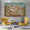 Настенное искусство Карта Skyrim Игра Elder Scrolls Винтажные постеры и принты Картина на холсте для гостиной Домашнее украшение для дома в стиле модерн Без рамки