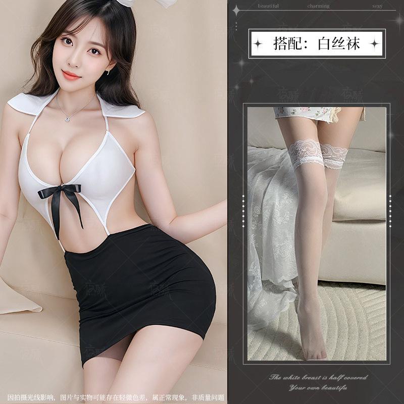 Sexy Secretary OL Uniform Cosplay Teacher Hot Seduction Suit Hip Bag Skirt