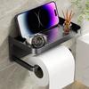 Wall Mounted Tissue Holder Plastic Storage Shelf Toilet Paper Holder Bathroom Accessories