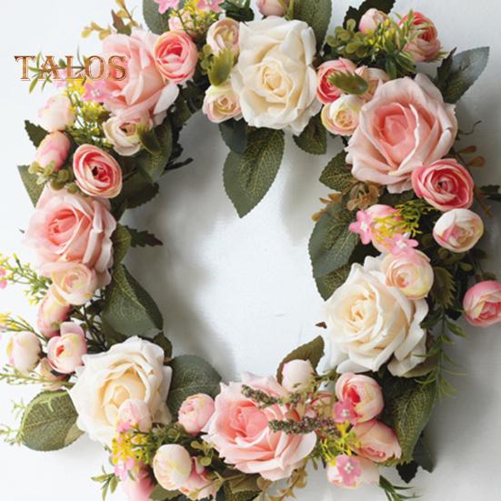 Elens Store Artificial Rose Flower Wreath Window Door Decoration Ornament Showcase Garland