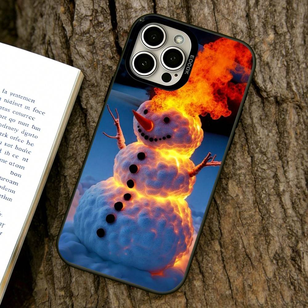 Cute snowman Phone Case For iPhone 17,16,15,14,13,12,11 Plus,Pro Max,XS,Colorful Silver Black Cover