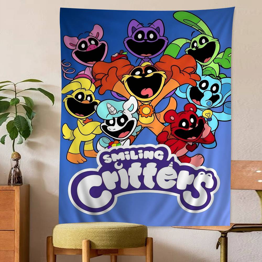 Game S-Smiling C-Critters Anime Tapestry Hippie Flower Wall Carpets Dorm Decor Cheap Hippie Wall Hanging