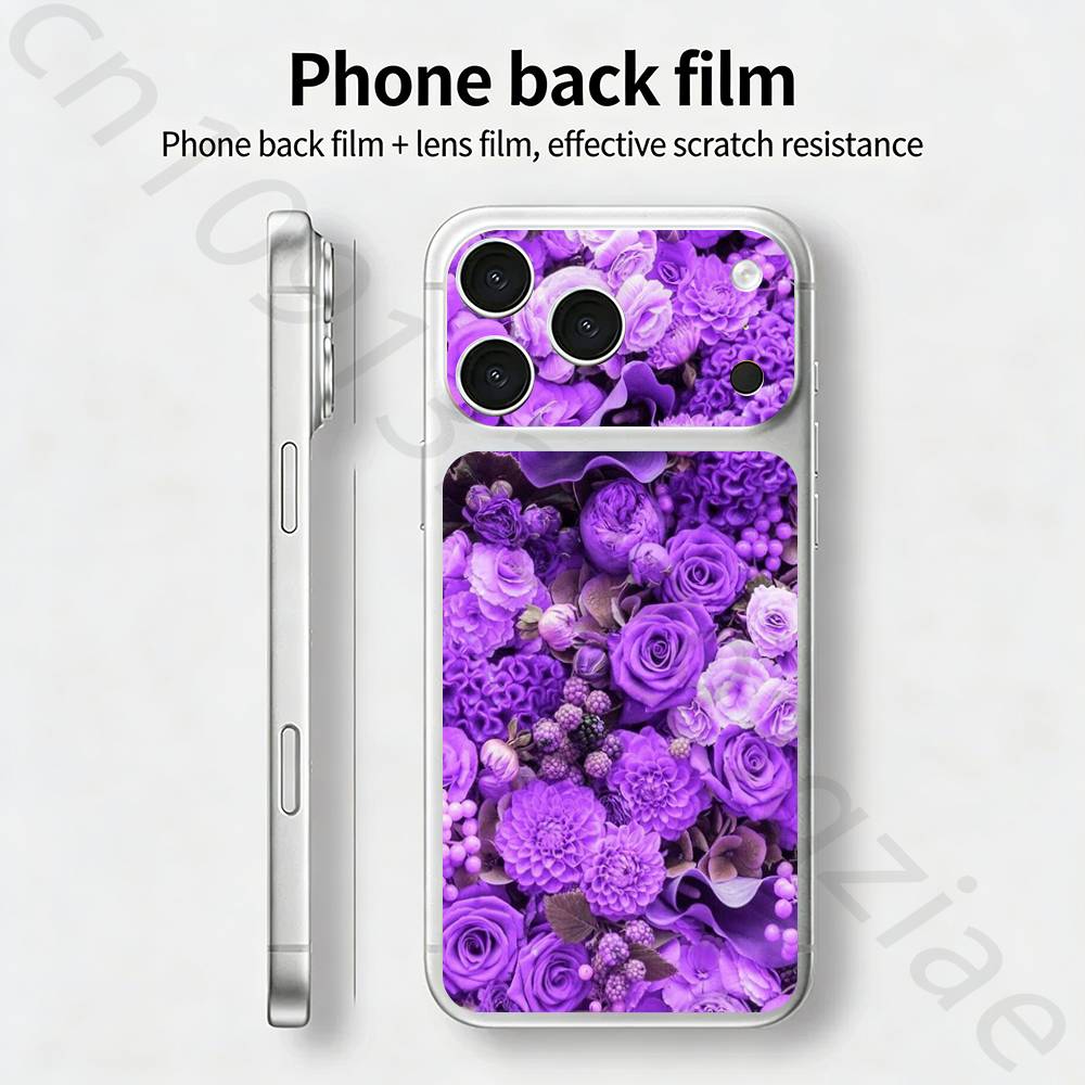 Розово-фиолетовый пион Наклейка-скин-обертка TICKET для iPhone 17 Pro/Pro max Защитная пленка для задней панели, рамки, камеры