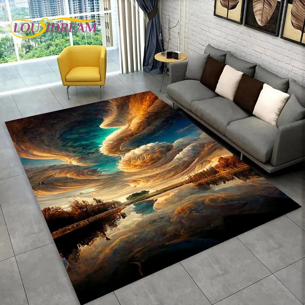3D Natural, Tornado, Cloud Twister, большой коврик, ковер для гостиной, спальни, дивана, коврик для украшения, нескользящий напольный коврик