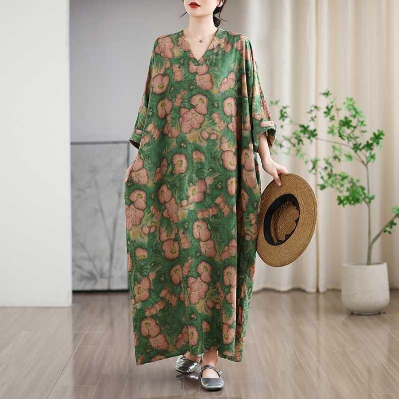 Новые винтажные платья с цветочным принтом в стиле «отпуск» и V-образным вырезом