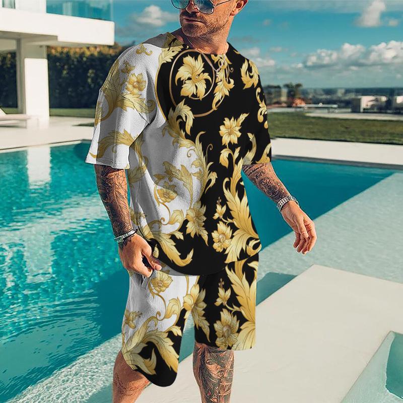 Мужская футболка с 3D принтом, комплект футболок с круглым вырезом и короткими рукавами, летняя футболка большого размера, мужской спортивный костюм, комплект из 2 предметов, футболка XXS-6XL