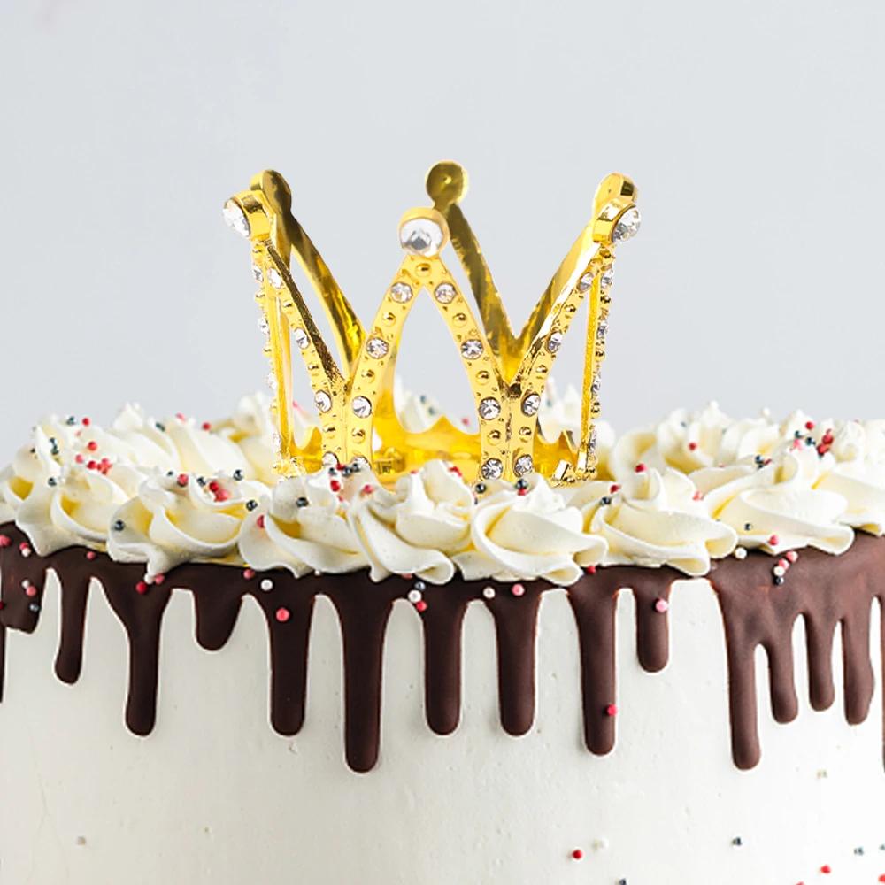 Мини-корона для украшения кексов, металлические украшения для торта, для свадьбы, дня рождения, выпечки, инструментов для украшения торта