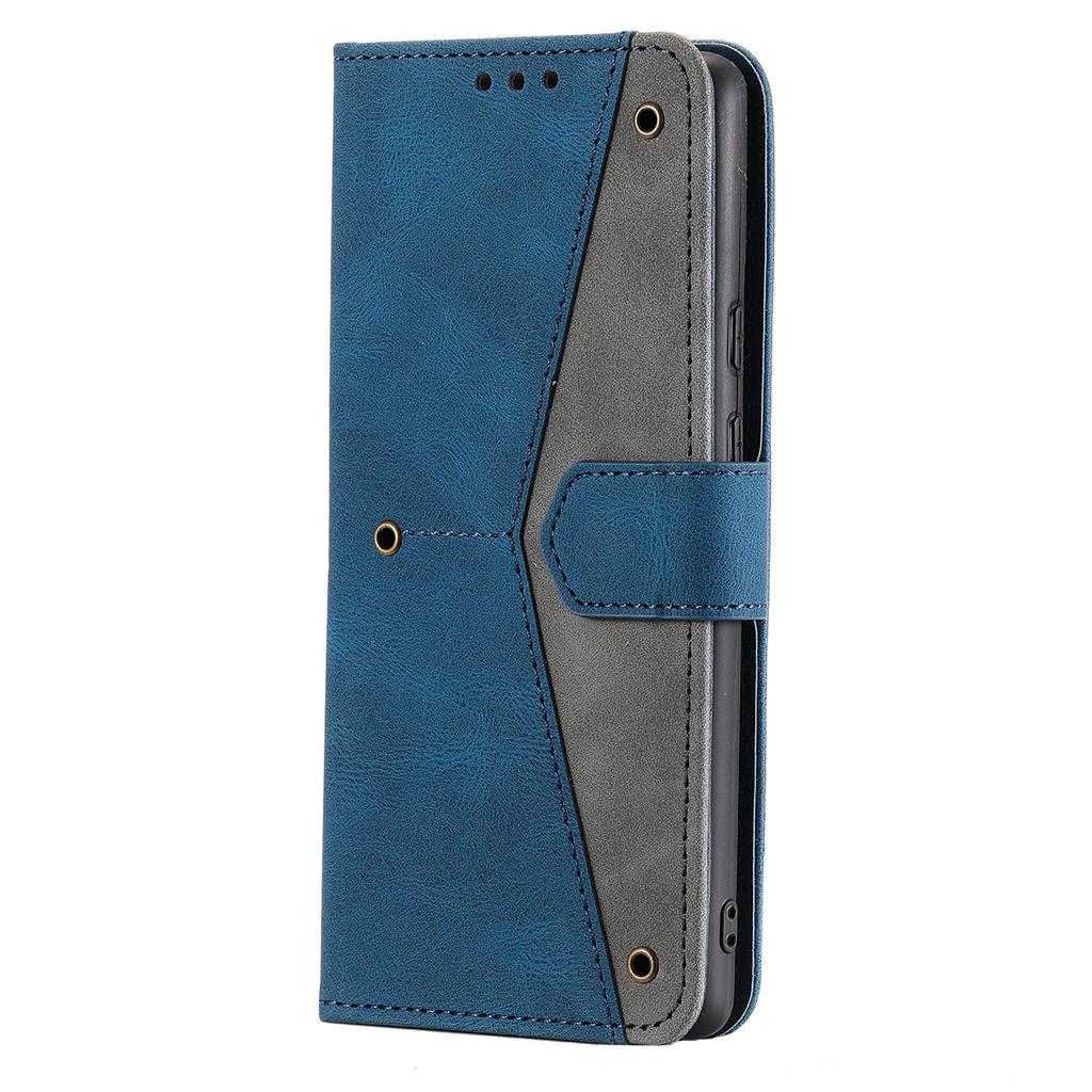 For Samsung Galaxy S26+ Leather Case Splicing Stitching Wallet Phone Cover with Wrist Strap