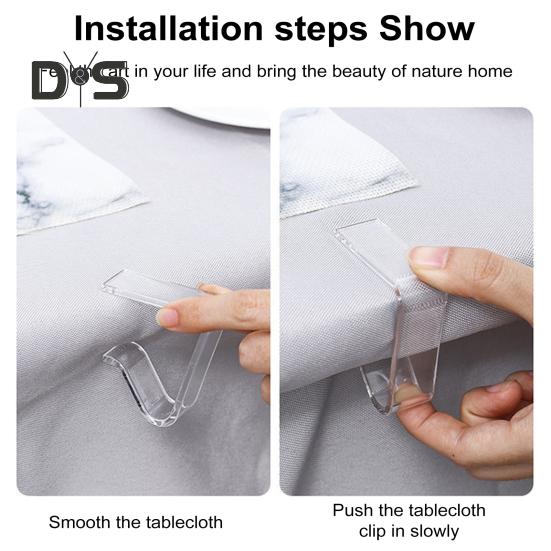 12Pcs Invisible Clear Tablecloth Clip Non-slip Heavy Duty Transparent Indoor Outdoor Wedding Party Picnic Camping Dining Table Cover Holder Fixing