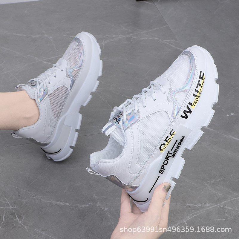 Спортивная обувь женские кроссовки 2024 лето новые сетчатые дышащие платформы увеличенные универсальные студенческие кроссовки shz