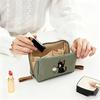 Cat Printed Cosmetic Pouch Portable Size Travel Pouch Simple Handbag  For Women