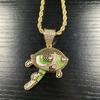 European and American hip-hop rock cartoon flying girl police officer men's and women's necklace colorful zirconium jewelry