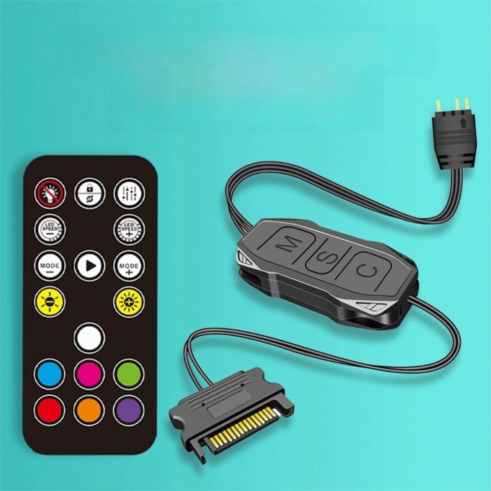 SATA Power RGB Hub 3-Pin Connector Lighting Controller Hub Mini Controller For Fan LED Light