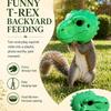 Dinosaur Head Squirrel Feeder, Animal Head Hanging Squirrel Feeders for Outside Funny Garden Outdoor Yard Decor