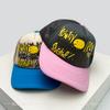 Новые Унисекс Цветные Блоки 3D Печать Буквы Уши Кролика Улыбающееся Лицо Бейсболки Козырек Хип-Хоп Дышащие Тракеры Сетчатые Вставки
