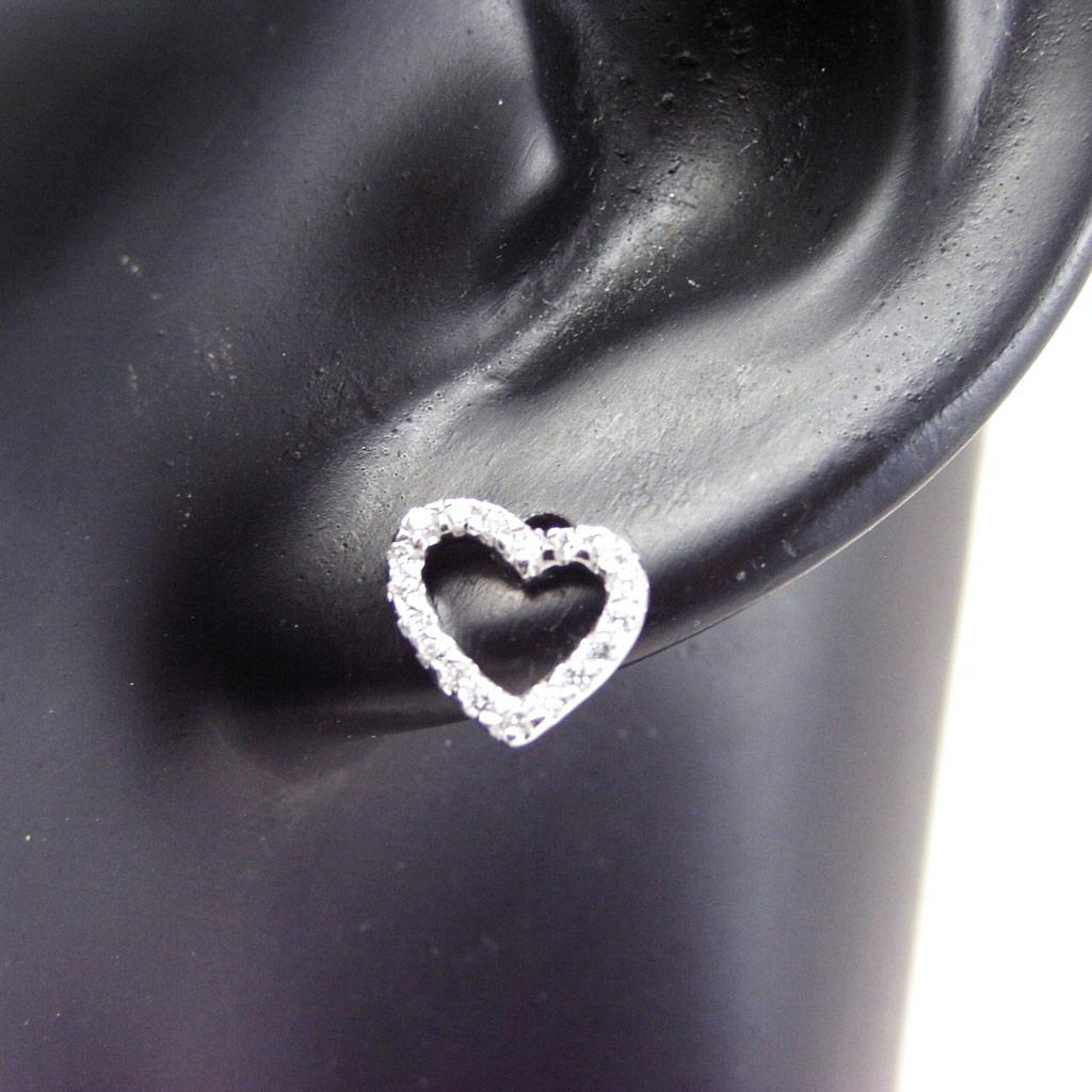 Les Trésors De Lily [F6209] - Серебряные серьги «Love Divine» серебристо-белые (родиевое покрытие) - 10x9 мм