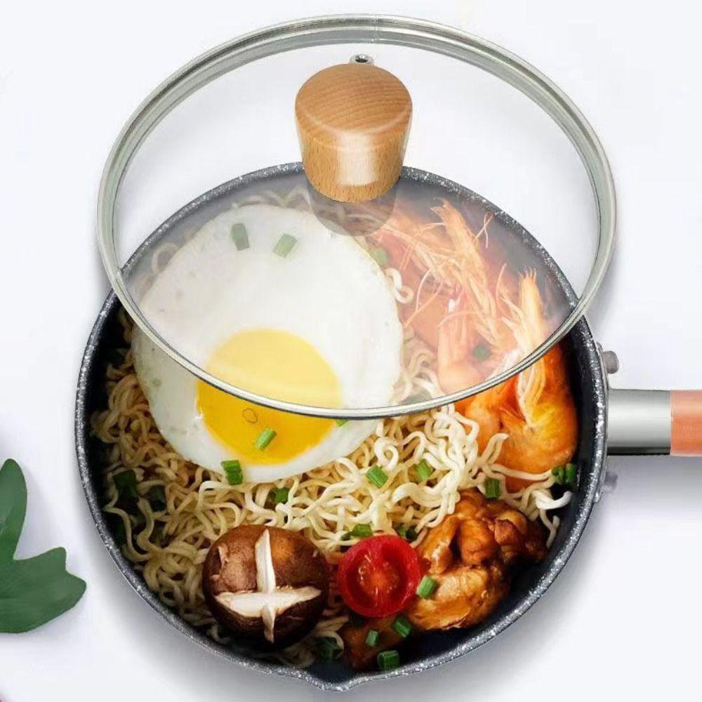 Молочник с деревянной ручкой, антипригарная кастрюля для супа, прочная сковорода, для детского питания