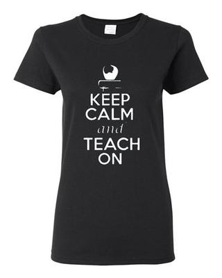 Женская футболка 'Keep Calm and Teach On' Книга Репетитор Профессор Учитель Школа Унисекс