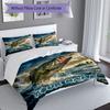 3PC Custom Name Largemouth Bass Adventure Bedding Set Duvet Cover Closure Includes 1 Duvet Cover & 2 Pillowcases for Bedroom