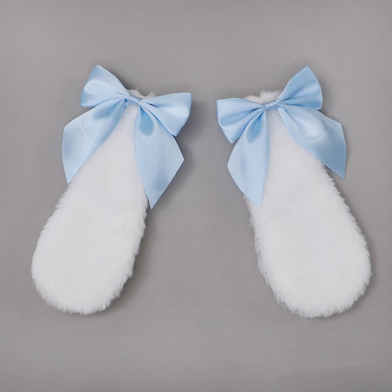 2 шт., кроличьи уши, пушистый мультяшный косплей, бант, сценический реквизит для фотосессии, милый реквизит