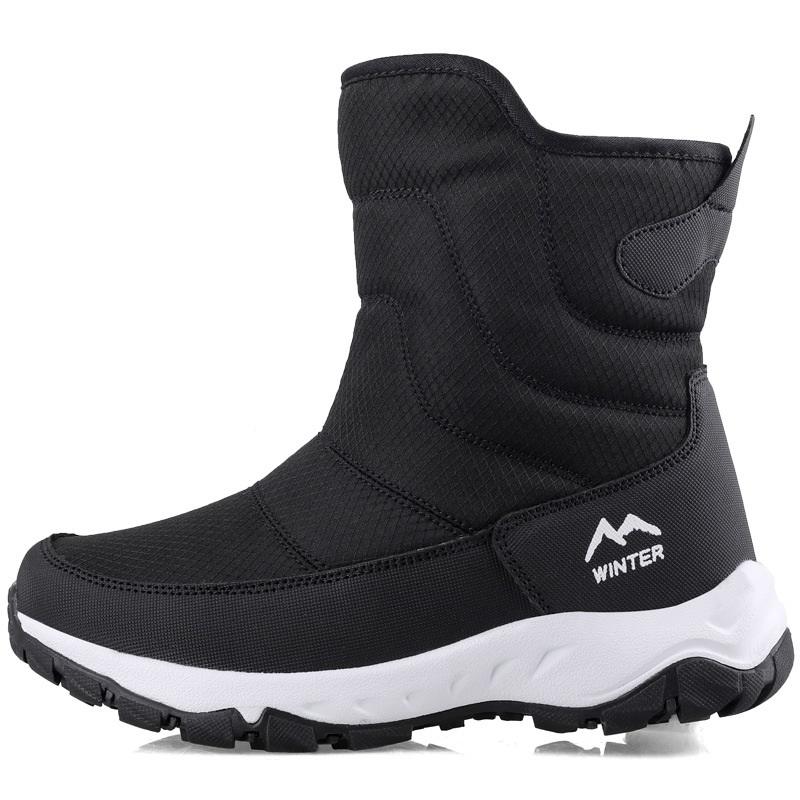 Утолщенные теплые нескользящие плюшевые хлопковые туфли, новые женские водонепроницаемые зимние ботинки на молнии