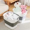 Folding Dirty Clothes Basket Plastic Material Clothing Basket Hollow Out Laundry Box with A Handle High-capacity Clothes Baskets