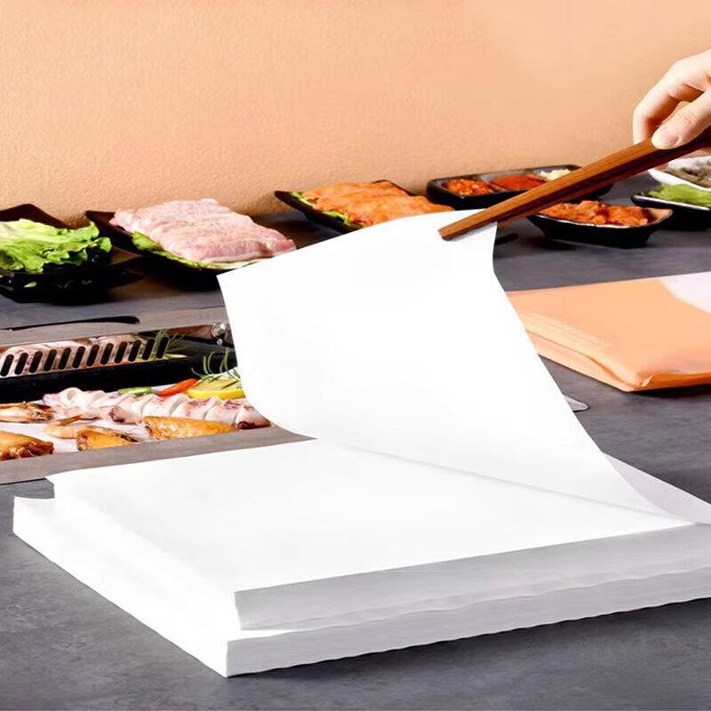 JingQingFu Одноразовая белая прямоугольная бумага для выпечки