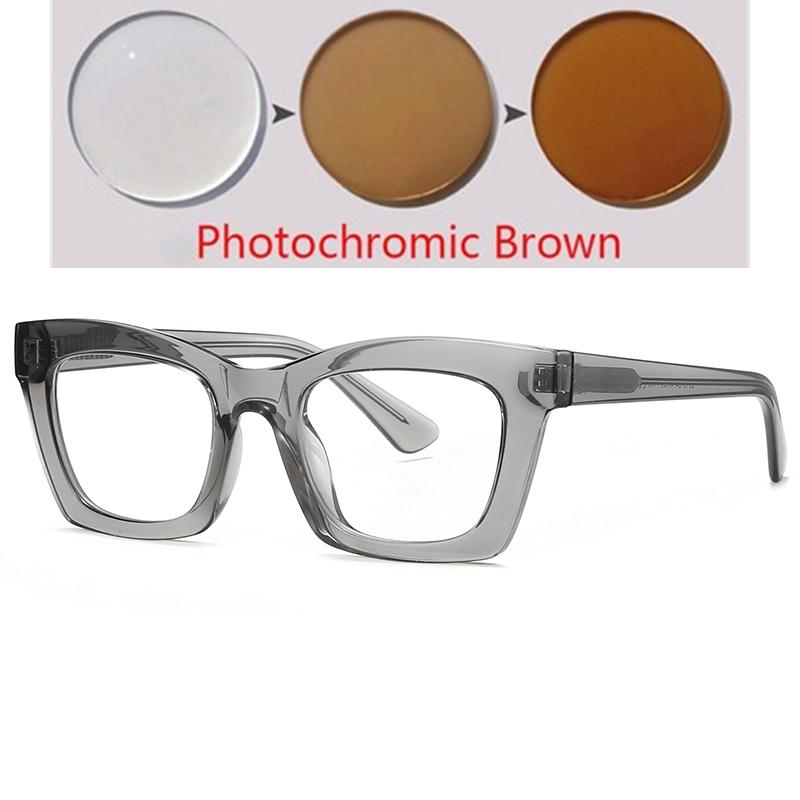 Черно-розовая квадратная оправа для близорукости, очки для женщин TR90, анти-синий луч, студенческие фотохромные очки для близорукости 0 -0,5 до -6,0