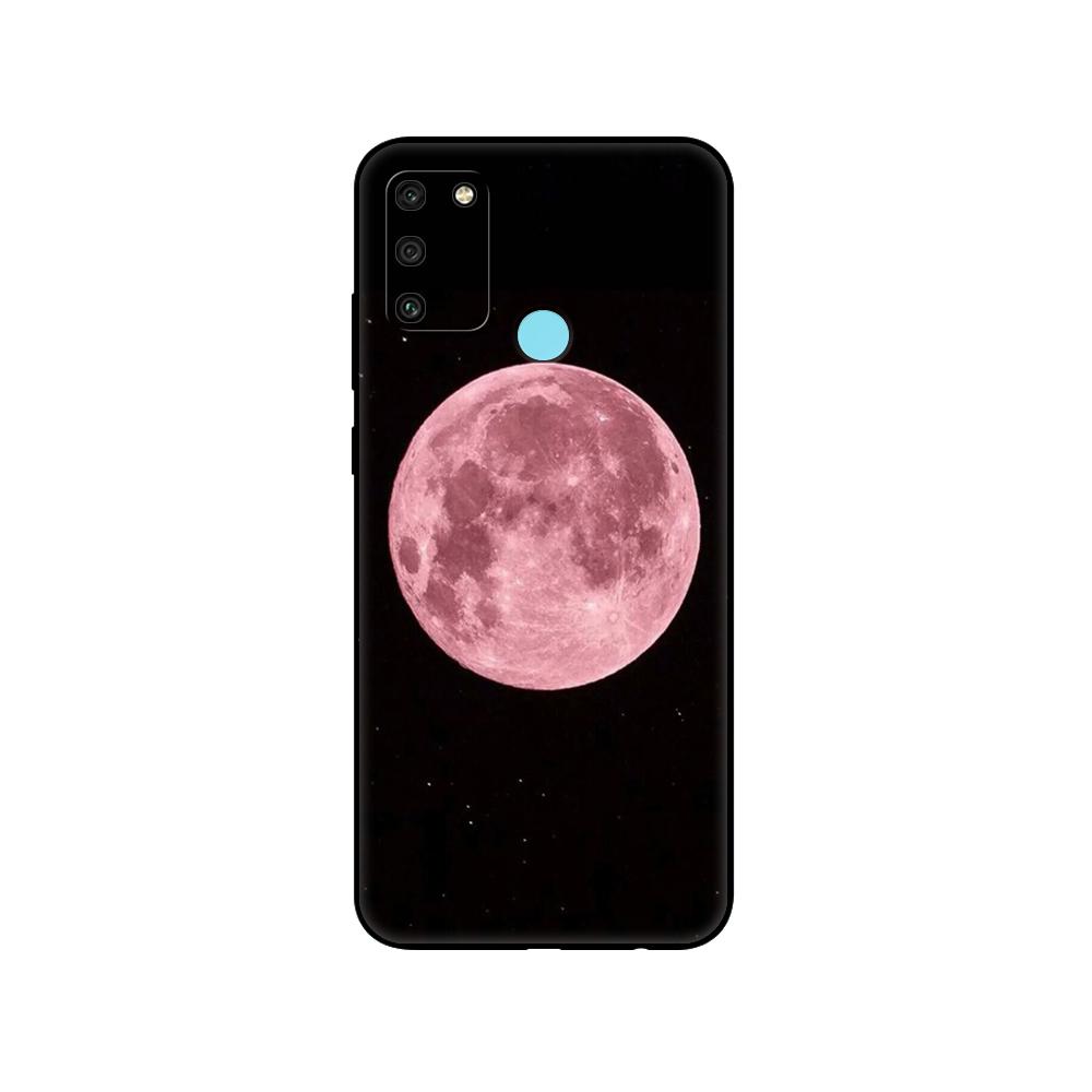 Черный чехол из ТПУ для Huawei Honor 8a Prime 8s Prime 9 Lite honor 9A 9C 9X Premium 9x Pro 9S Sky Space planet Moon stars Design
