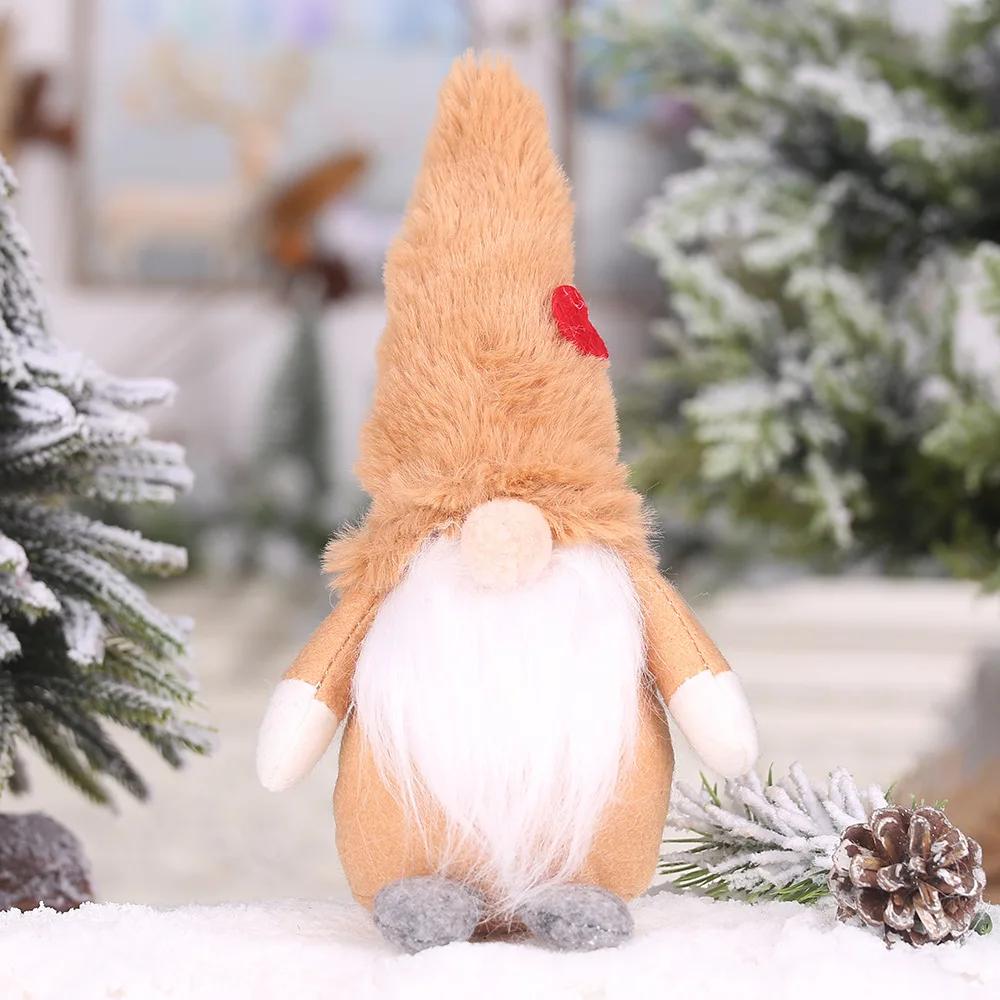 Creative Christmas Ornament Plush Faceless Moustache Doll Home Decoration Accessories for Living Room