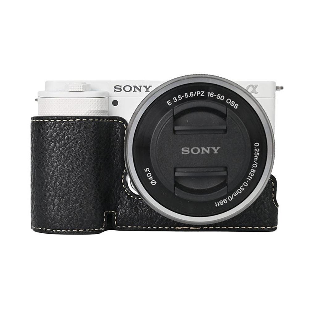 Получехол для камеры для Sony A6700 A6400 A6300 A6100 A6000 ZVE10 ZVE10II ZVE10M2 A7R5 A7CII A7C2 Крышка с открывающимся дном Искусственная кожа
