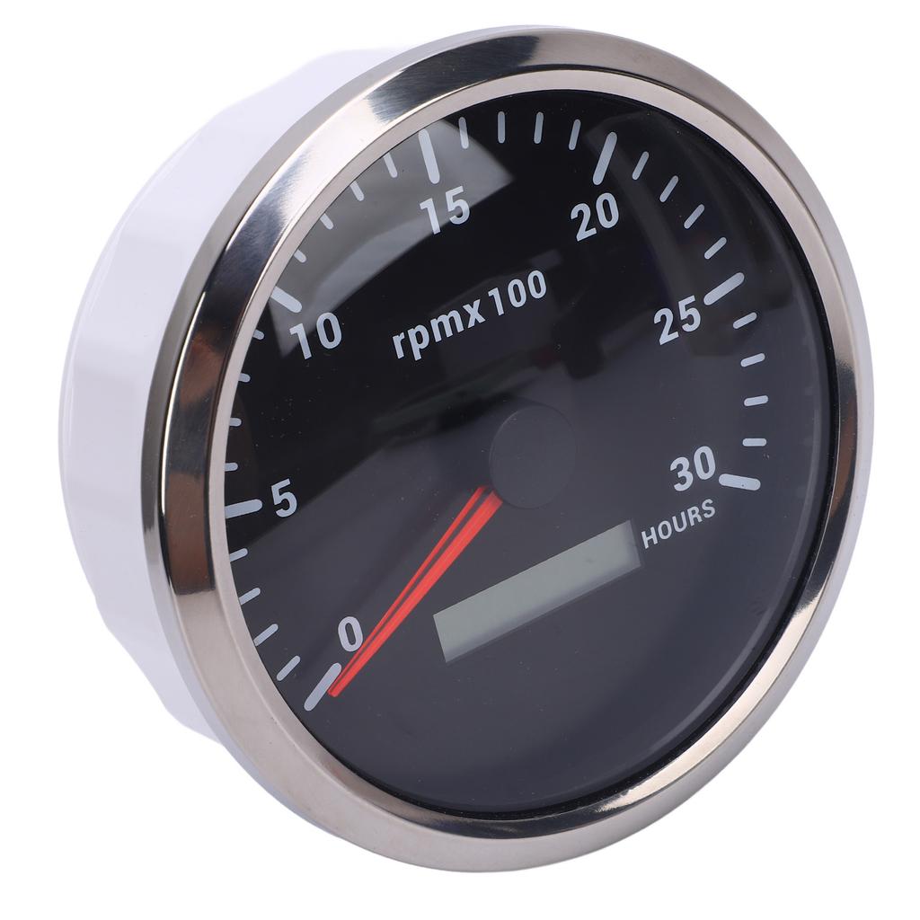 110мм 4 3 8 дюймов Тахометр 7 цветов подсветки DC 9 32В 3000 об/мин Прибор с счетчиком моточасов для автомобиля, яхты, дома на колесах, лодки, грузовика, черный