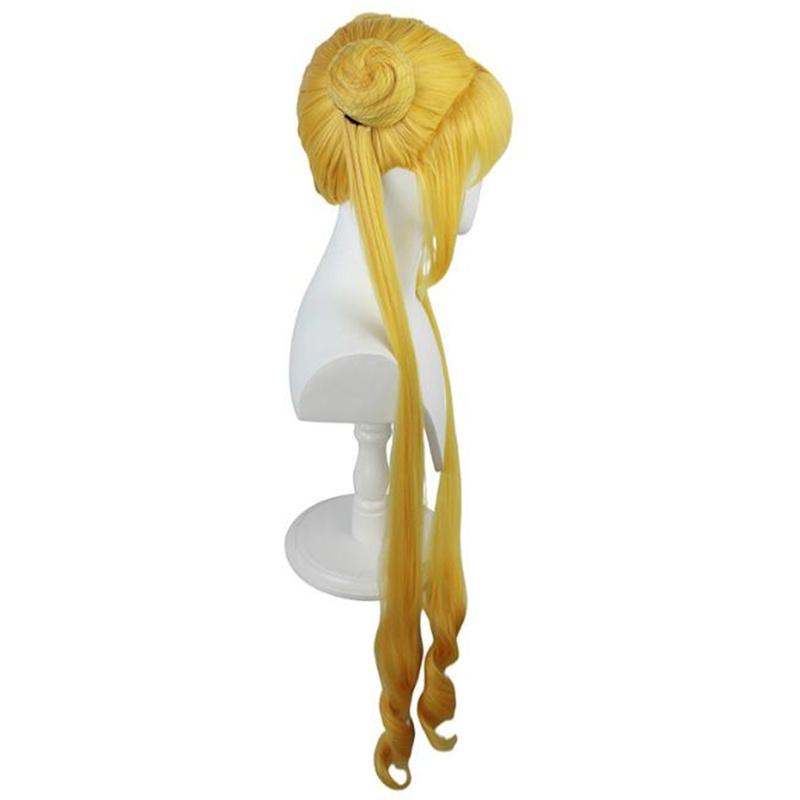 Парик для косплея Серены Цукино Усаги Энни 130 см, блонд, серебристый, двойные длинные хвостики, термостойкие синтетические волосы, парики + шапочка для парика