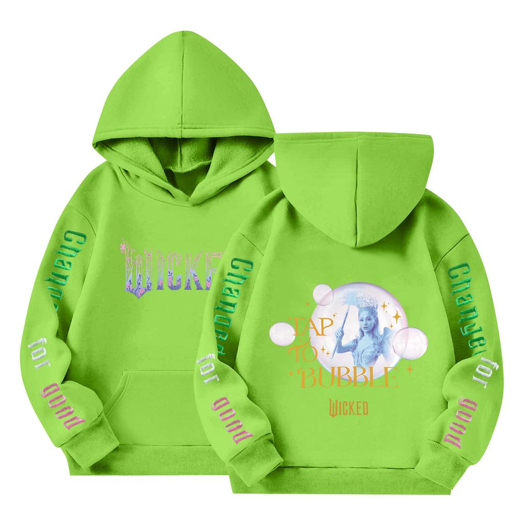 Kids' Long Sleeve Loose Pullover Letter Print Drawstring Hooded Sweatshirt