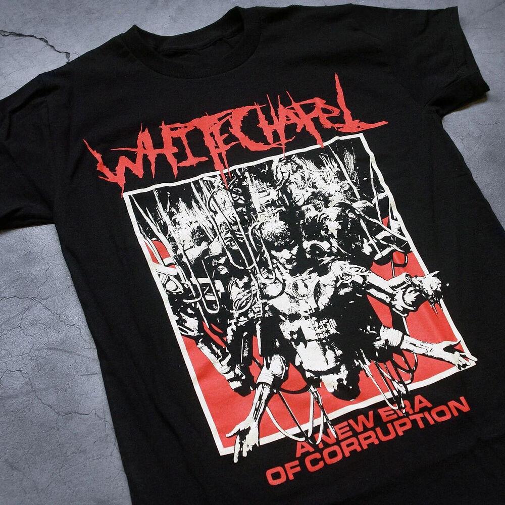 Винтажная футболка группы Whitechapel Черная футболка Все размеры S-5XL Футболка для фаната TA3865 Унисекс футболка