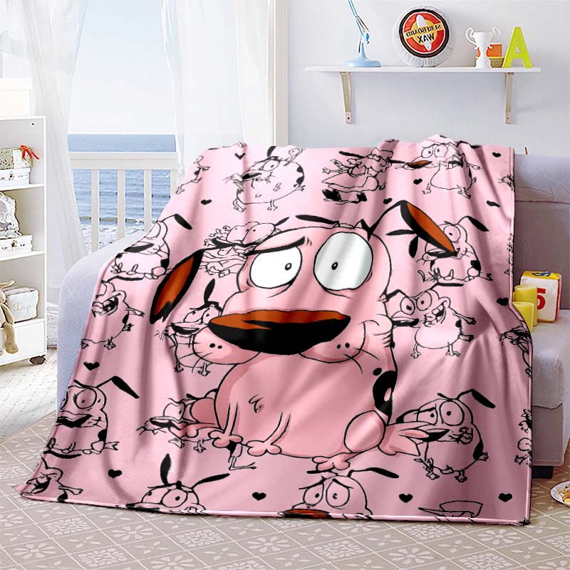 Warm Blankets, Travel-themed, Cowardly Dog-themed Flannel Bedspreads, Fun Sofa Bedspreads for The Bedroom.